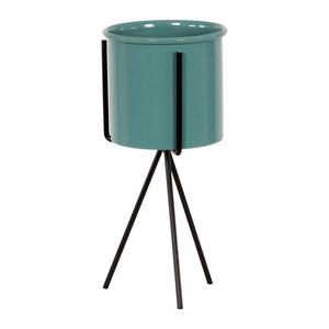 Set di 2 Portavaso Metallo Olivia D10 H22 Verde/nero Con Supporto