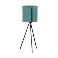 Set di 2 Portavaso Metallo Olivia D11 H29 Verde/nero Con Supporto