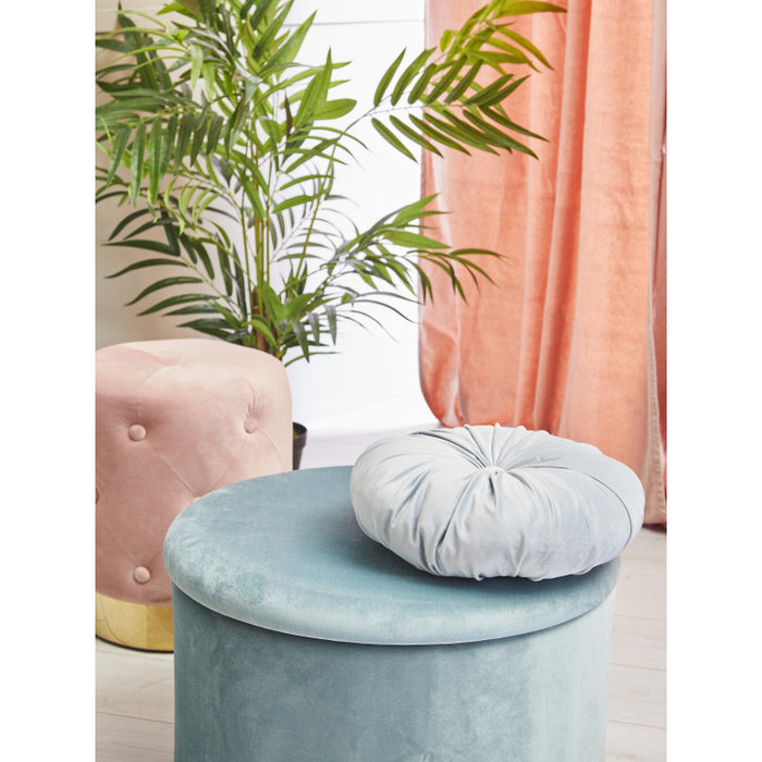 Set di 2 Pouf Anastasia In Velluto Trapuntato Con Base Oro Rosa 35x42