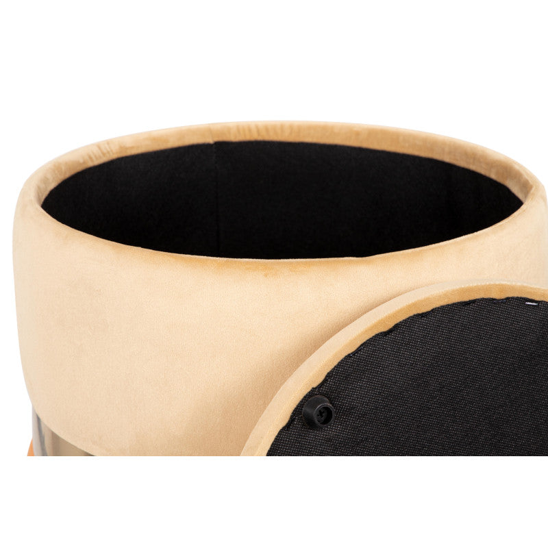 Set di 2 Pouf Contenitore Bicolore Jolene Beige/terra Di Siena 37x37x42