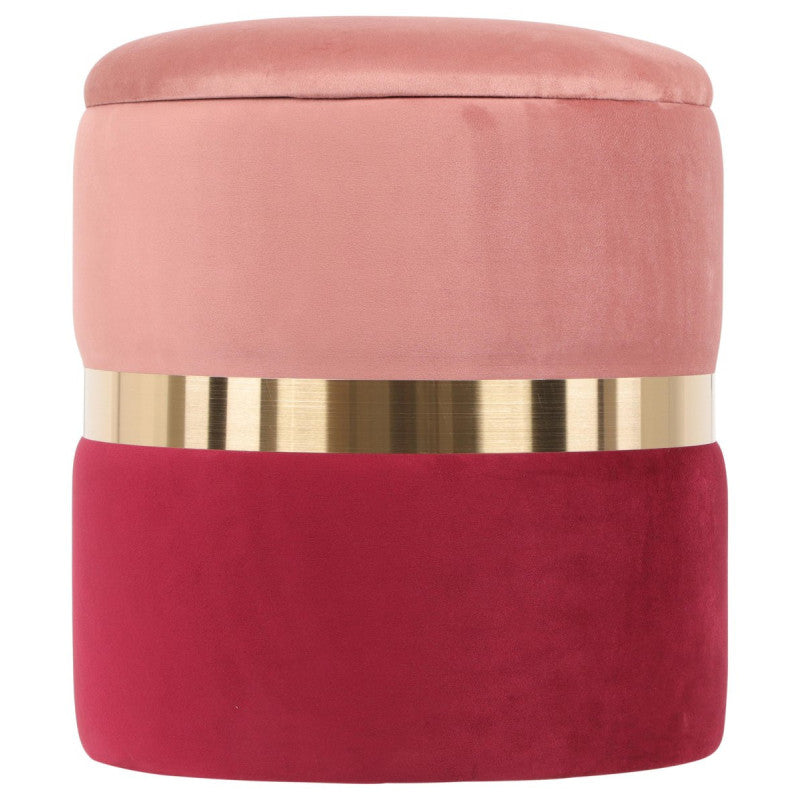 Set di 2 Pouf Contenitore Bicolore Jolene Rosa/burgundy 37x37x42