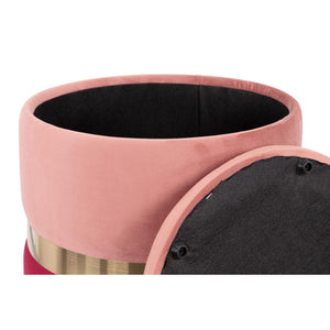 Set di 2 Pouf Contenitore Bicolore Jolene Rosa/burgundy 37x37x42