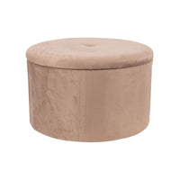Set di 2 Pouf Contenitore Pieghevole Olimpia Velluto Beige 56x34