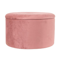Set di 2 Pouf Contenitore Pieghevole Olimpia Velluto Rosa 56x34