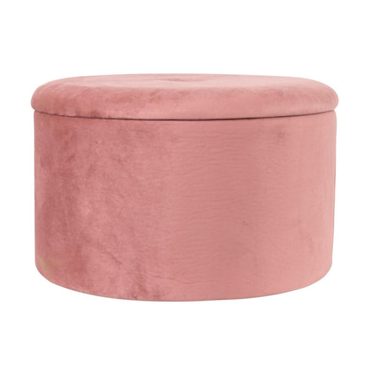 Set di 2 Pouf Contenitore Pieghevole Olimpia Velluto Rosa 56x34