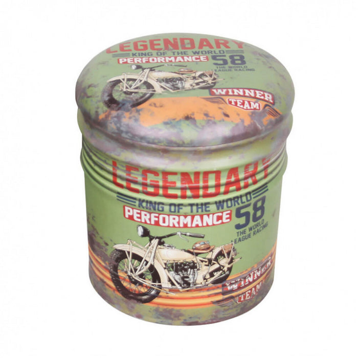 SET DI 2 POUF CONTENITORE TONDO VERDE