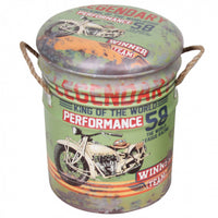 SET DI 2 POUF CONTENITORE TONDO VERDE