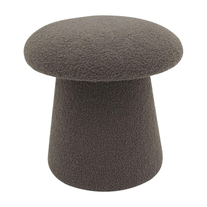 Set di 2 Pouf In Tessuto Teddy Mushy Tortora Ø 37x H 38 Cm