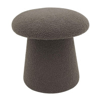 Set di 2 Pouf In Tessuto Teddy Mushy Tortora Ø 37x H 38 Cm