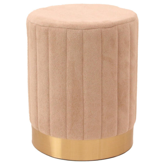 Set di 2 Pouf Nadya In Velluto Beige Dimensione 31x31x38cm