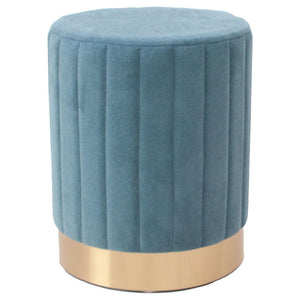 Set di 2 Pouf Nadya In Velluto Blu Ottanio Dimensione 31x31x38cm