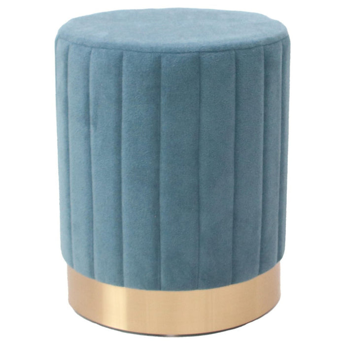 Set di 2 Pouf Nadya In Velluto Blu Ottanio Dimensione 31x31x38cm