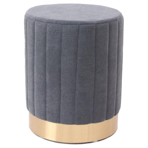 Set di 2 Pouf Nadya In Velluto Grigio Scuro Dimensione 31x31x38cm