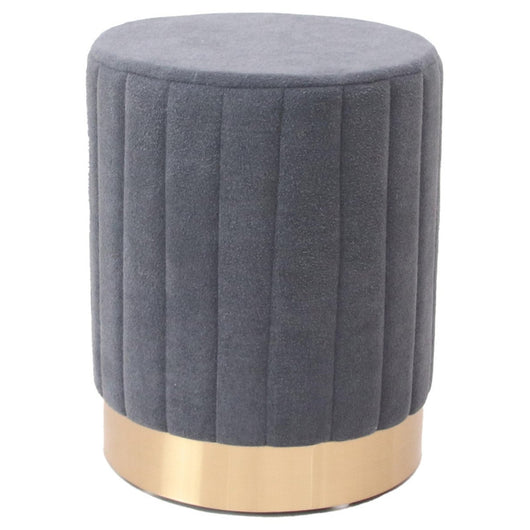 Set di 2 Pouf Nadya In Velluto Grigio Scuro Dimensione 31x31x38cm
