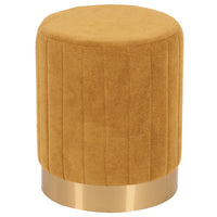 Set di 2 Pouf Nadya In Velluto Ocra Dimensione 31x31x38cm