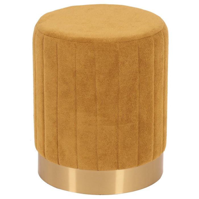 Set di 2 Pouf Nadya In Velluto Ocra Dimensione 31x31x38cm