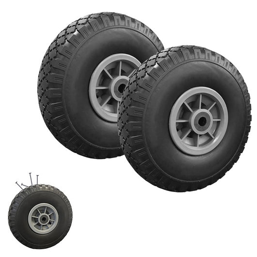 IDMarket - Set di 2 ruote antiforatura da 250 mm per carrello con foro dell'asse da 16 mm