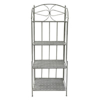 Set di 2 Scaffali 4 Ripiani Desdemona 28x58x160 In Metallo Bianco Anticato
