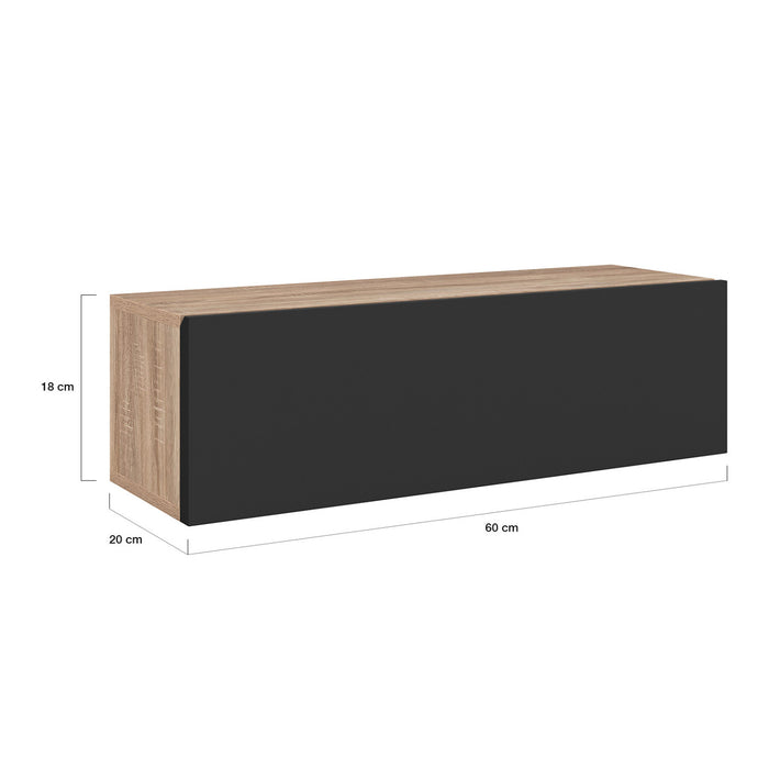 IDMarket - Set di 2 scaffali a muro ELYOS a 1 anta in legno e nero