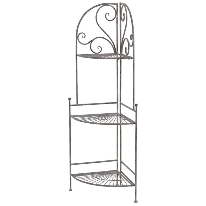 Set di 2 Scaffali Angolare 3 Ripiani Jude 49x36x122 Metallo Grigio Anticato