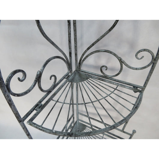 Set di 2 Scaffali Angolare 3 Ripiani Jude 49x36x122 Metallo Grigio Anticato