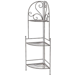 Set di 2 Scaffali Angolare 3 Ripiani Jude 49x36x122 Metallo Grigio Anticato