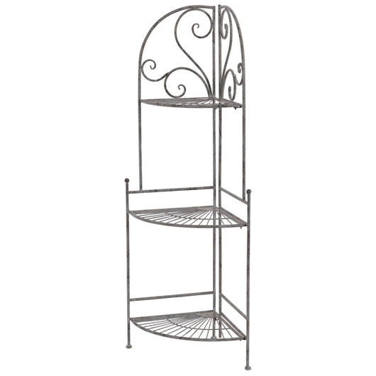 Set di 2 Scaffali Angolare 3 Ripiani Jude 49x36x122 Metallo Grigio Anticato