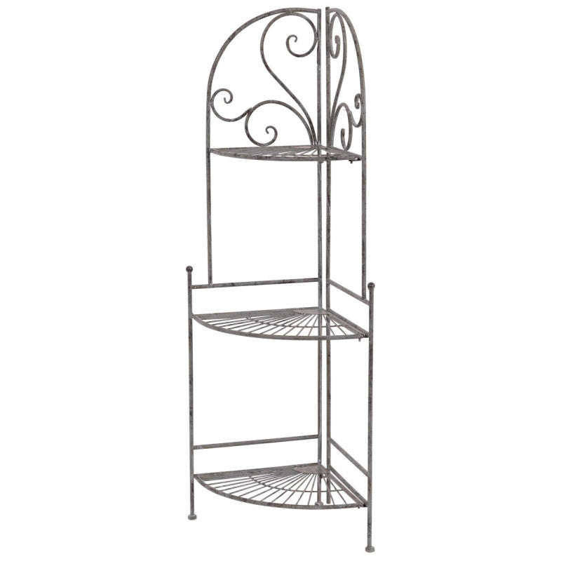 Set di 2 Scaffali Angolare 3 Ripiani Jude 49x36x122 Metallo Grigio Anticato
