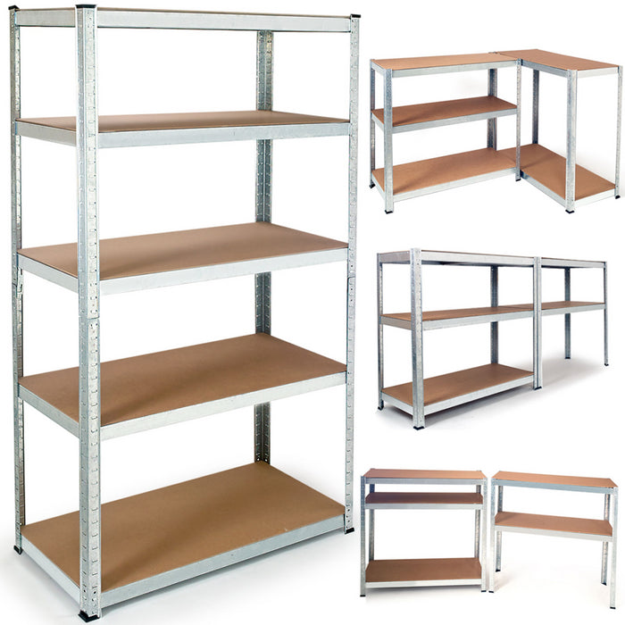 IDMarket - Set di 2 scaffali modulari per carichi pesanti H. 180 CM 10 vassoi