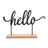 Set di 2 Scritta Decor Metallo Hello 24x8x16 Cm