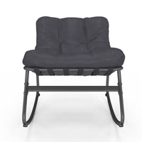 IDMarket - Set di 2 sedie a dondolo da giardino ARONA in grigio antracite con cuscini grigi