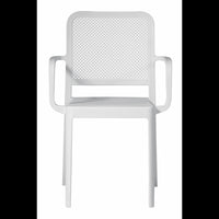 Set Di 2 Sedie Catania In Polipropilene Traforata Con Braccioli Bianca Moia
