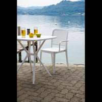 Set Di 2 Sedie Catania In Polipropilene Traforata Con Braccioli Bianca Moia