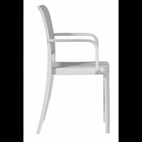 Set Di 2 Sedie Catania In Polipropilene Traforata Con Braccioli Bianca Moia