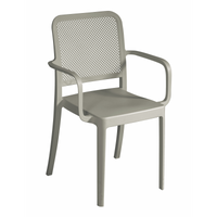 Set Di 2 Sedie Catania In Polipropilene Traforata Con Braccioli Tortora Moia