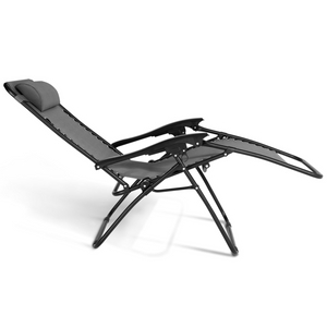 IDMarket - Set di 2 sedie da giardino reclinabili RELAX in grigio antracite