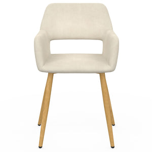 IDMarket - Set di 2 sedie da pranzo e poltrone da tavolo in velluto beige HOLY