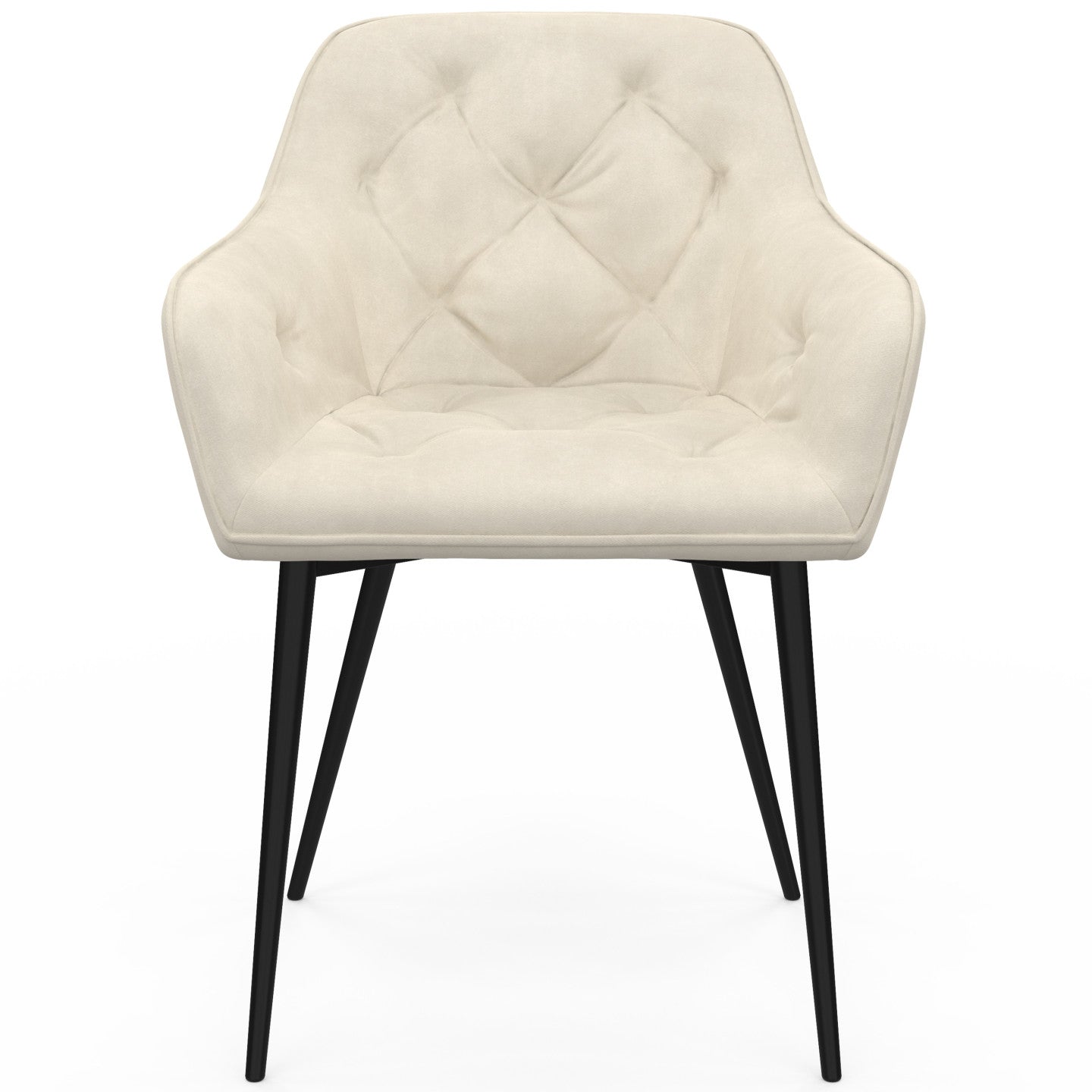 IDMarket - Set di 2 sedie da pranzo e poltrone da tavolo in velluto beige LYA