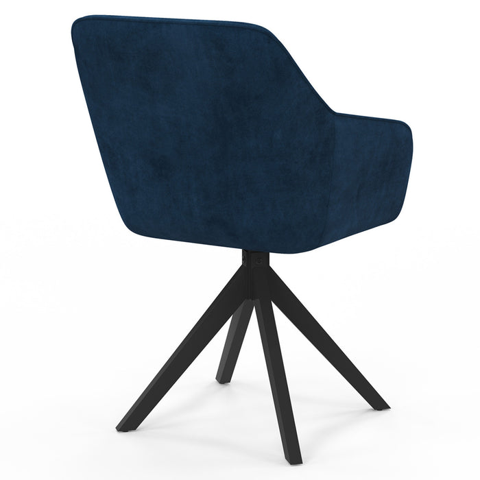 IDMarket - Set di 2 sedie da pranzo girevoli e poltrone da tavolo in velluto blu MADY