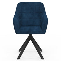 IDMarket - Set di 2 sedie da pranzo girevoli e poltrone da tavolo in velluto blu MADY