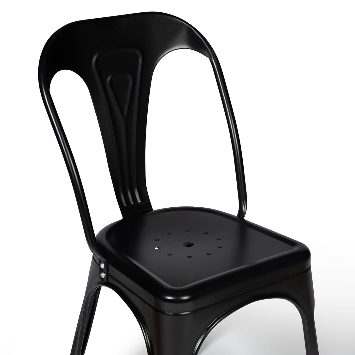 IDMarket - Set di 2 sedie da pranzo in metallo nero mate impilabile LENY