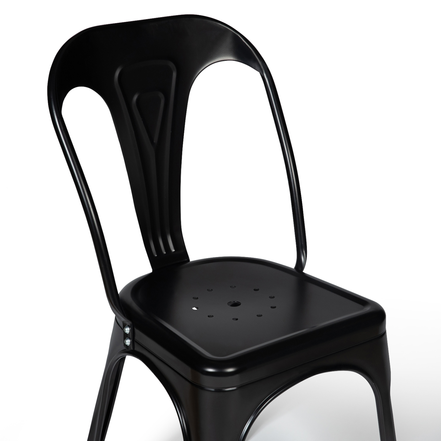 IDMarket - Set di 2 sedie da pranzo in metallo nero mate impilabile LENY