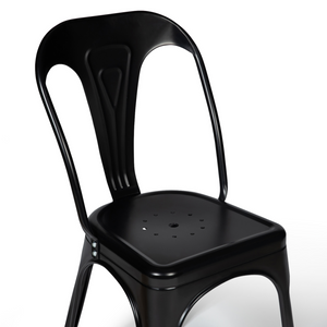 IDMarket - Set di 2 sedie da pranzo in metallo nero mate impilabile LENY