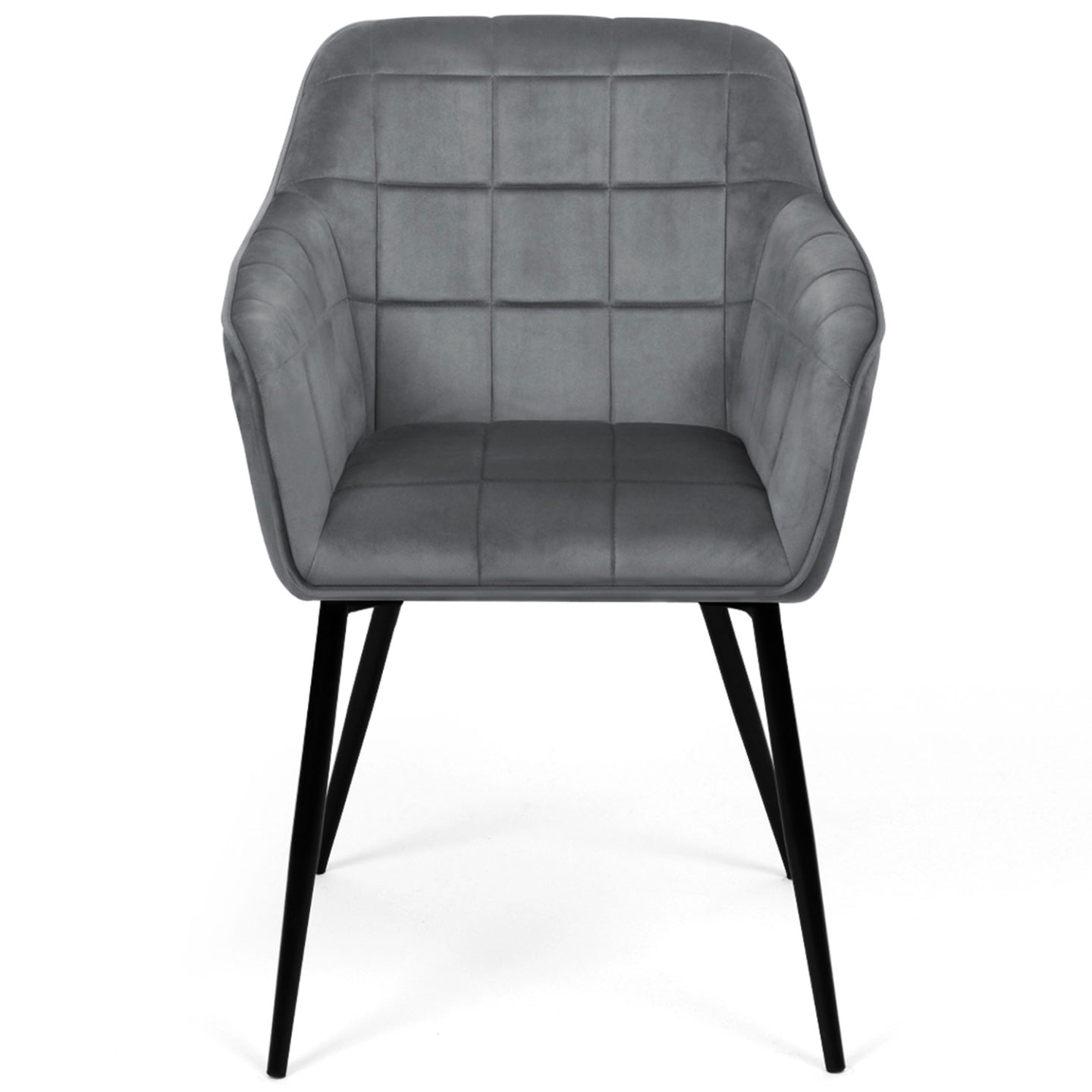 IDMarket - Set di 2 sedie da pranzo MADY in velluto grigio chiaro