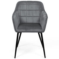 IDMarket - Set di 2 sedie da pranzo MADY in velluto grigio chiaro