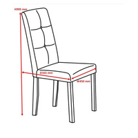 Set di 2 Sedie Eric in legno colore grigio con seduta in tessuto grigio