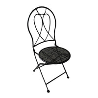 Set di 2 Sedie Iago In Metallo Con Seduta Tonda 39x39x94 Nero Opaco