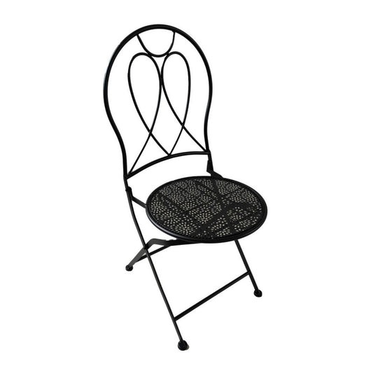 Set di 2 Sedie Iago In Metallo Con Seduta Tonda 39x39x94 Nero Opaco