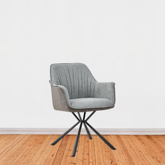 Set di 2 Sedie imbottita Comet con retro elephant e seduta grigia