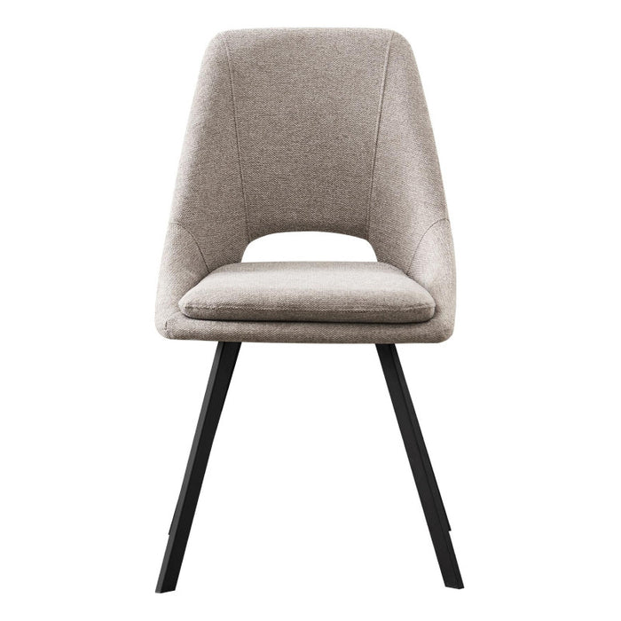 Set di 2 Sedie In Tessuto Beige Miranda Gambe In Metallo Nere Dimensione 56x48x85,50cm